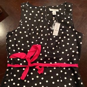 White House Black Market polka dot sleeveless top